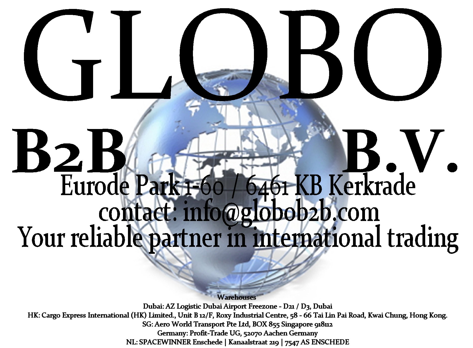 Your reliable partner in international trading - Globo B2B B.V.